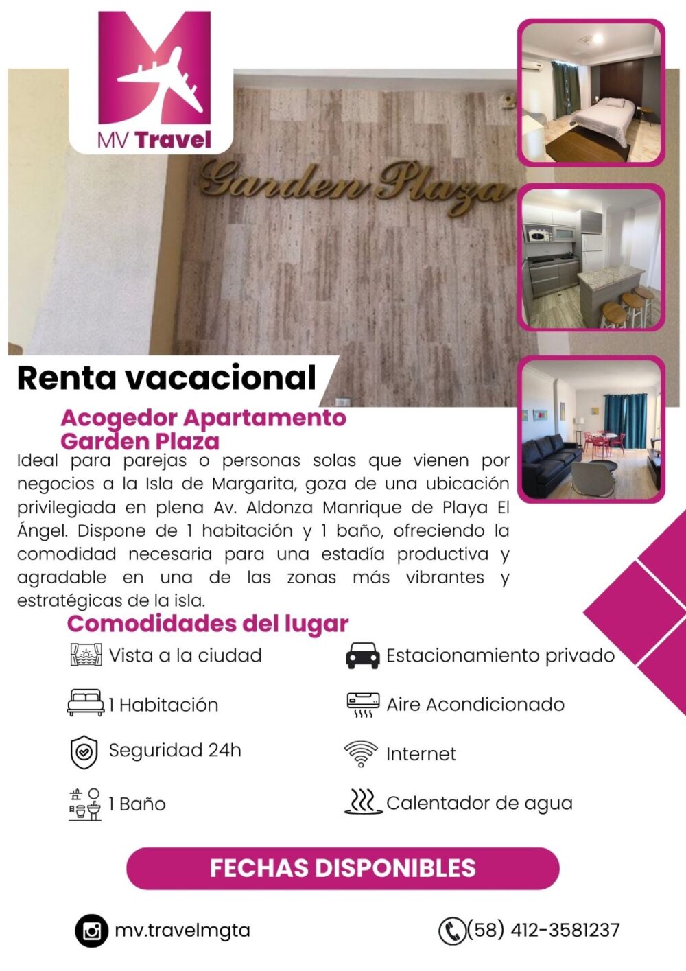 Alquiler Vacacional de Acogedor Apartamento en Garden Plaza - Margarita