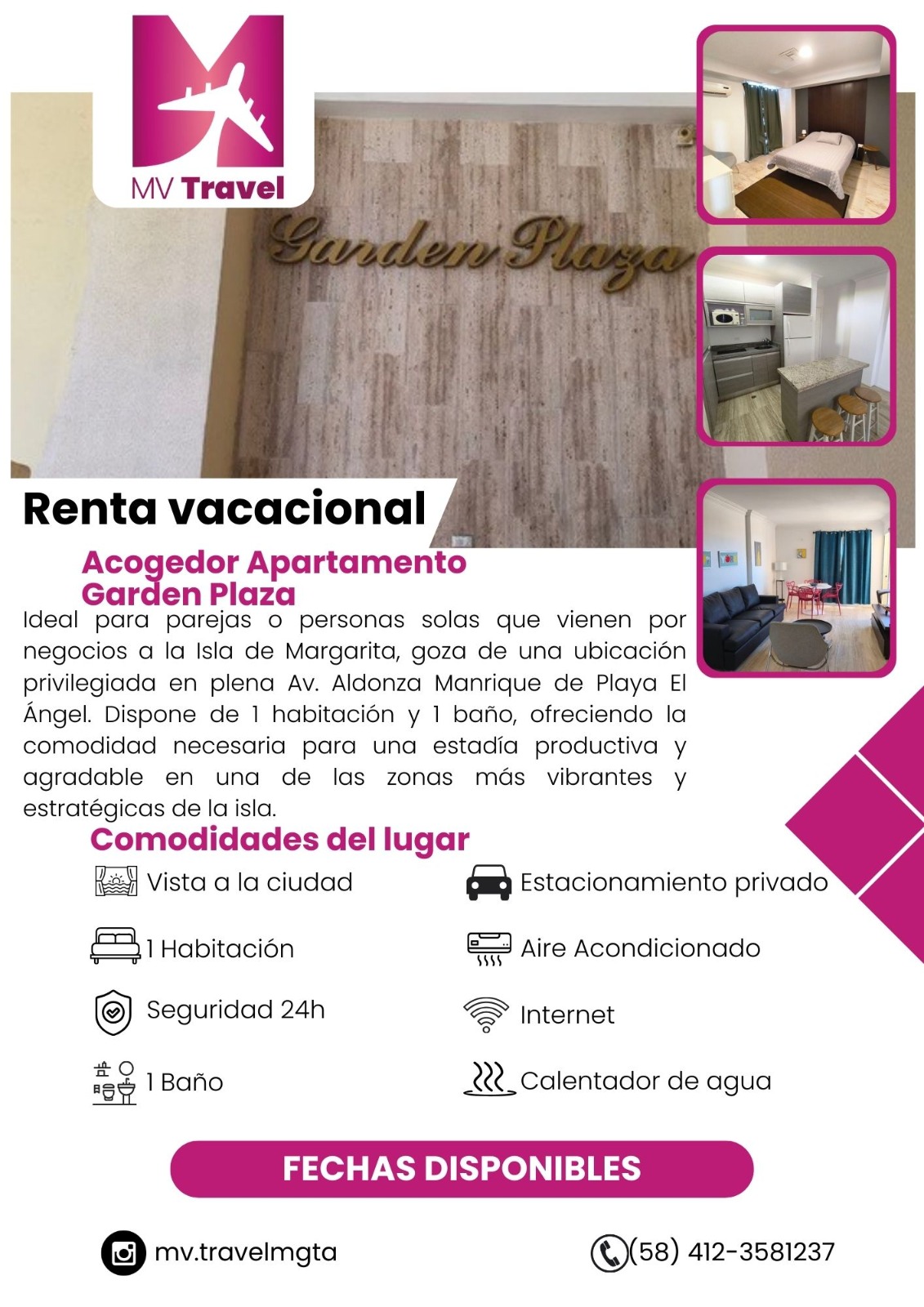Alquiler Vacacional de Acogedor Apartamento en Garden Plaza - Margarita