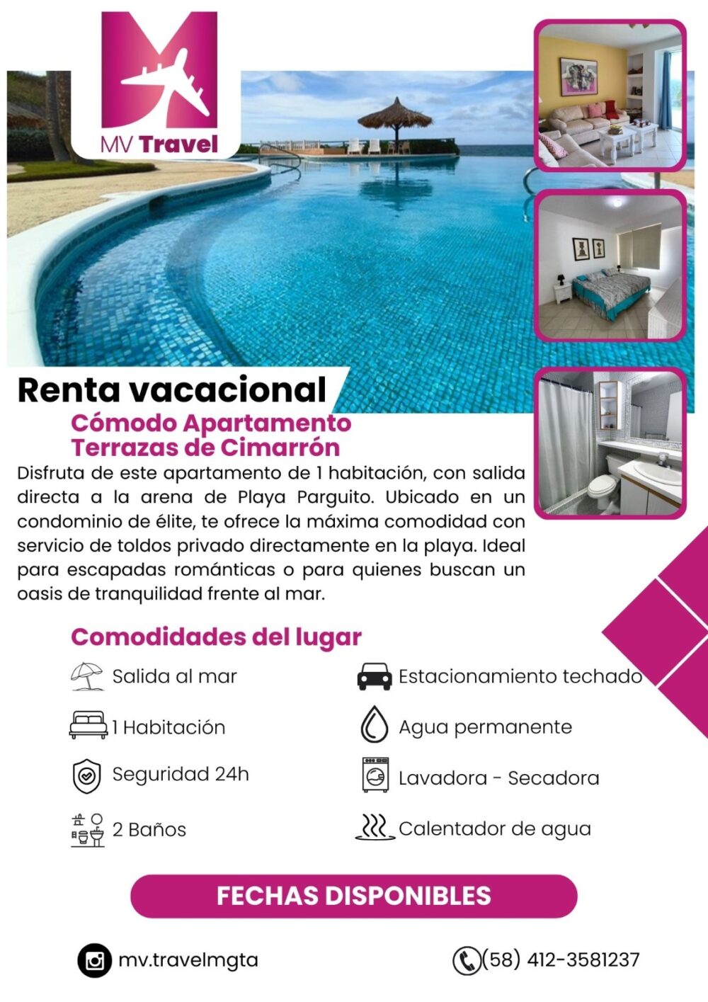 Alquiler Vacacional de Cómodo Apartamento en Terrazas de Cimarrón - Margarita