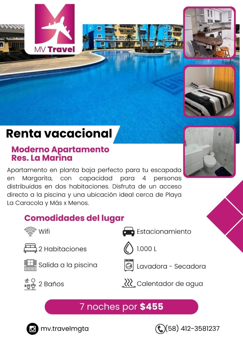 Alquiler Vacacional de Cómodo Apartamento en Res. Legrand - Margarita